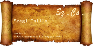 Szegi Csilla névjegykártya